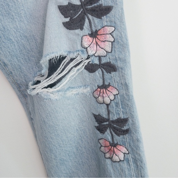 Citizens of Humanity Emerson Slim Jeans Embroidered Distressed Rock On Roses - Picture 9 of 16